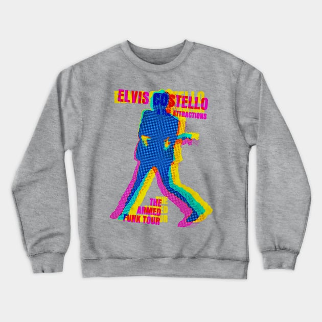 elvis costello  cmyk offset graphic Crewneck Sweatshirt by HAPPY TRIP PRESS